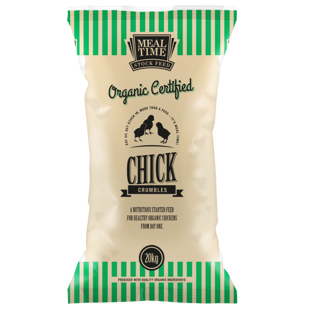 Meal Time Organic Certified Chick Crumbles 20Kg - Poultry Feed
