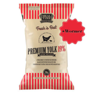 Meal Time Fresh is Best Premium Yolk 19% + Wormer Layer Pellets - Poultry Feed